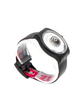 Rare 2004 Swatch Gent XL Ramped SUDB115 Graffiti Comic Reversible Strap Watch